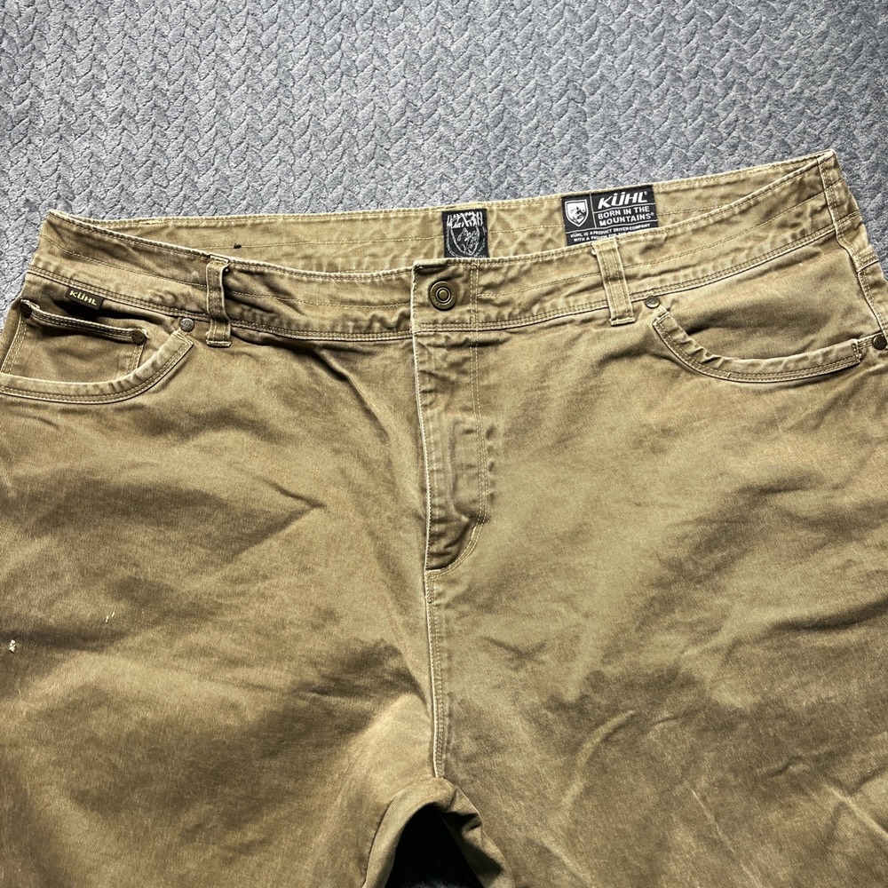 KUHL Rydr Pants Men's Size 42X30.5 Khaki Tan‎ Patina Dye Outdoors Workwear - Picture 5 of 16